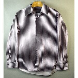 Boss Hugo Boss Dress Shirt Mens Size 17 1/2 34/35 Long Sleeve Cuffed Striped EUC